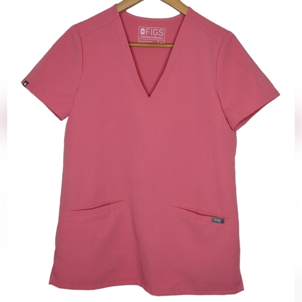 Figs Technical Collection Casma Nursing Medical Short Sleeve V-Neck Scrub Top